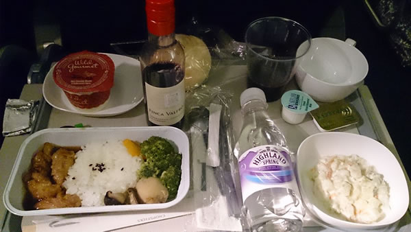 2013年11月 ブリティッシュ エアウェイズ BA7 機内食