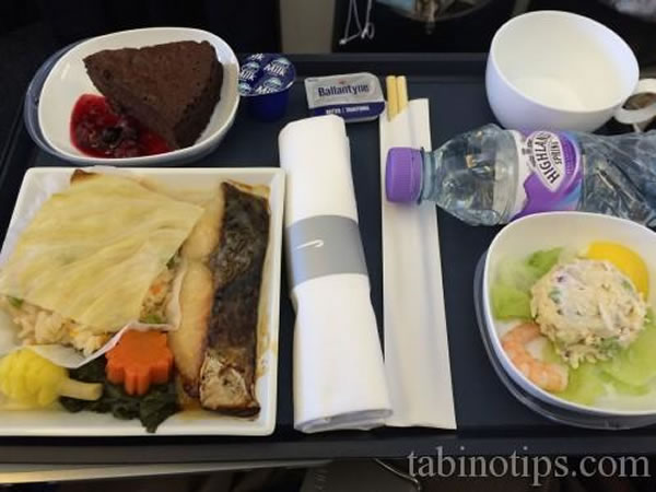 2015年3月 ブリティッシュ エアウェイズ BA8  機内食