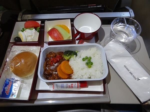 2014年12月 アシアナ航空 OZ1055 機内食
