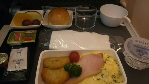 2016年8月 シンガポール航空 SQ631 機内食